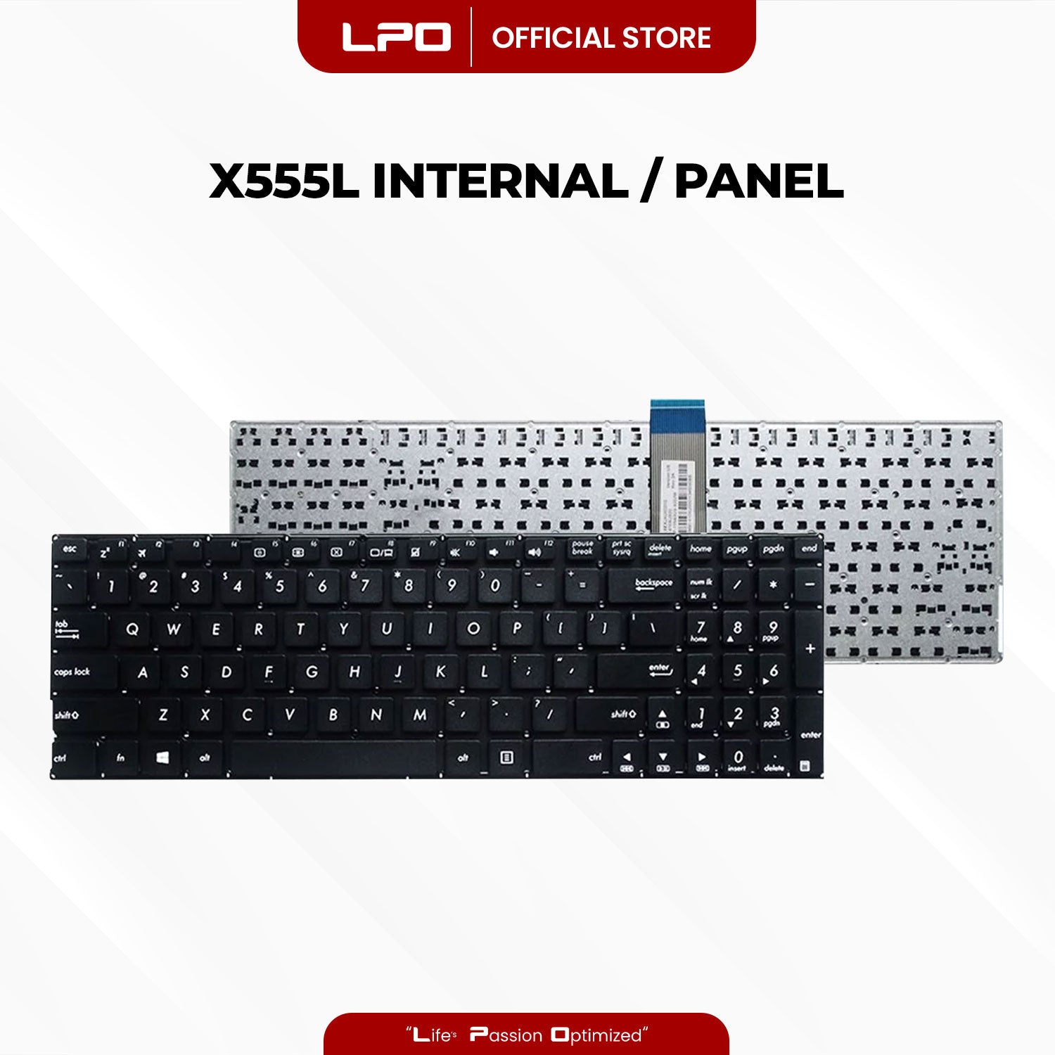 Laptop Keyboard ASUS X555L Internal / Panel Black US Compatible with Asus X555L, X555LA, X555LD