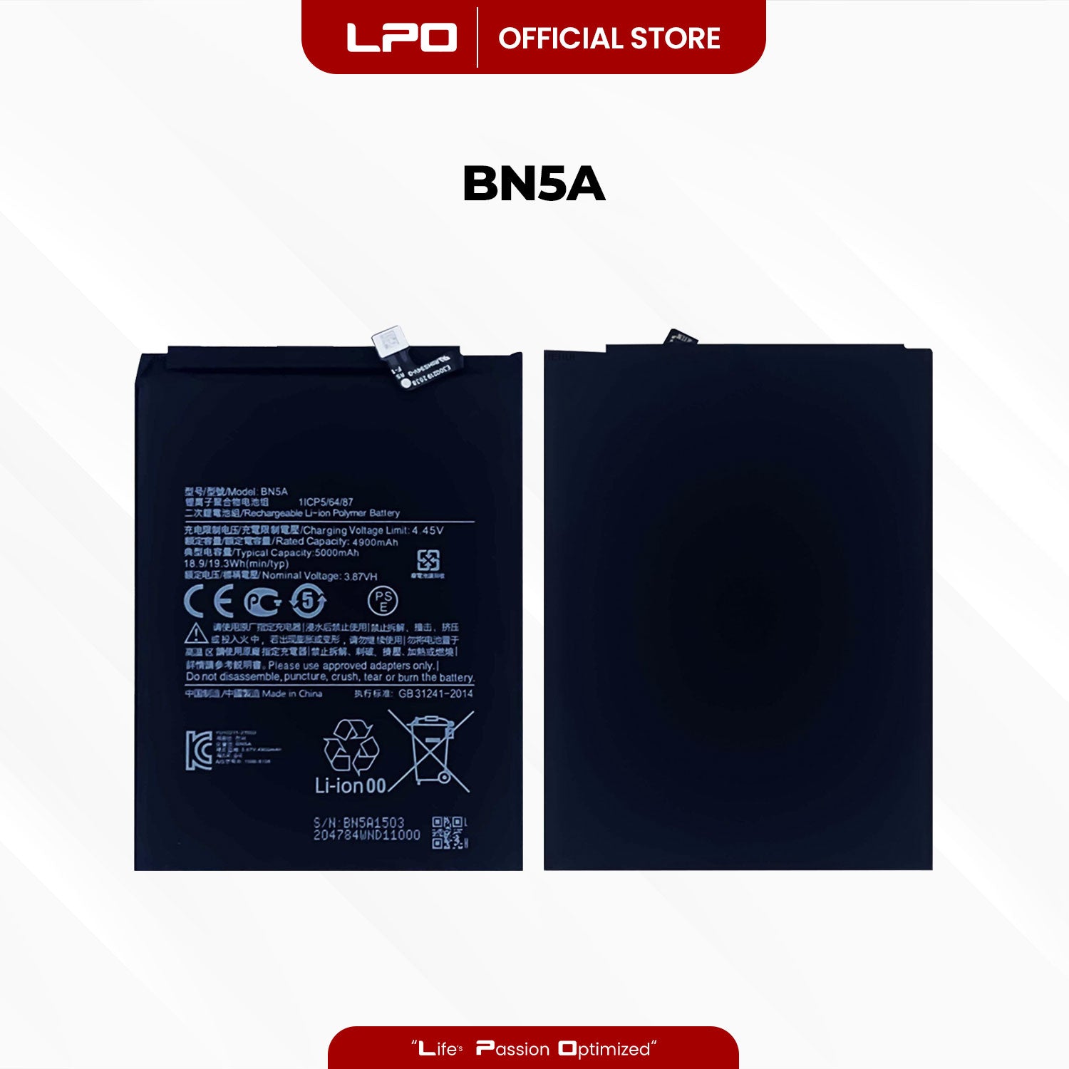 Cellphone Battery Xiaomi Redmi Note 10 5G 2021 BN5A Compatible with Xiaomi Poco M3 Pro 5G, Redmi 10 - LPO Laptop PC-Outlet