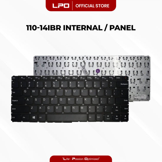 Laptop Keyboard LENOVO 110-14IBR Internal / Panel Black US Compatible with Lenovo Ideapad 110-14IBR 110-14AST