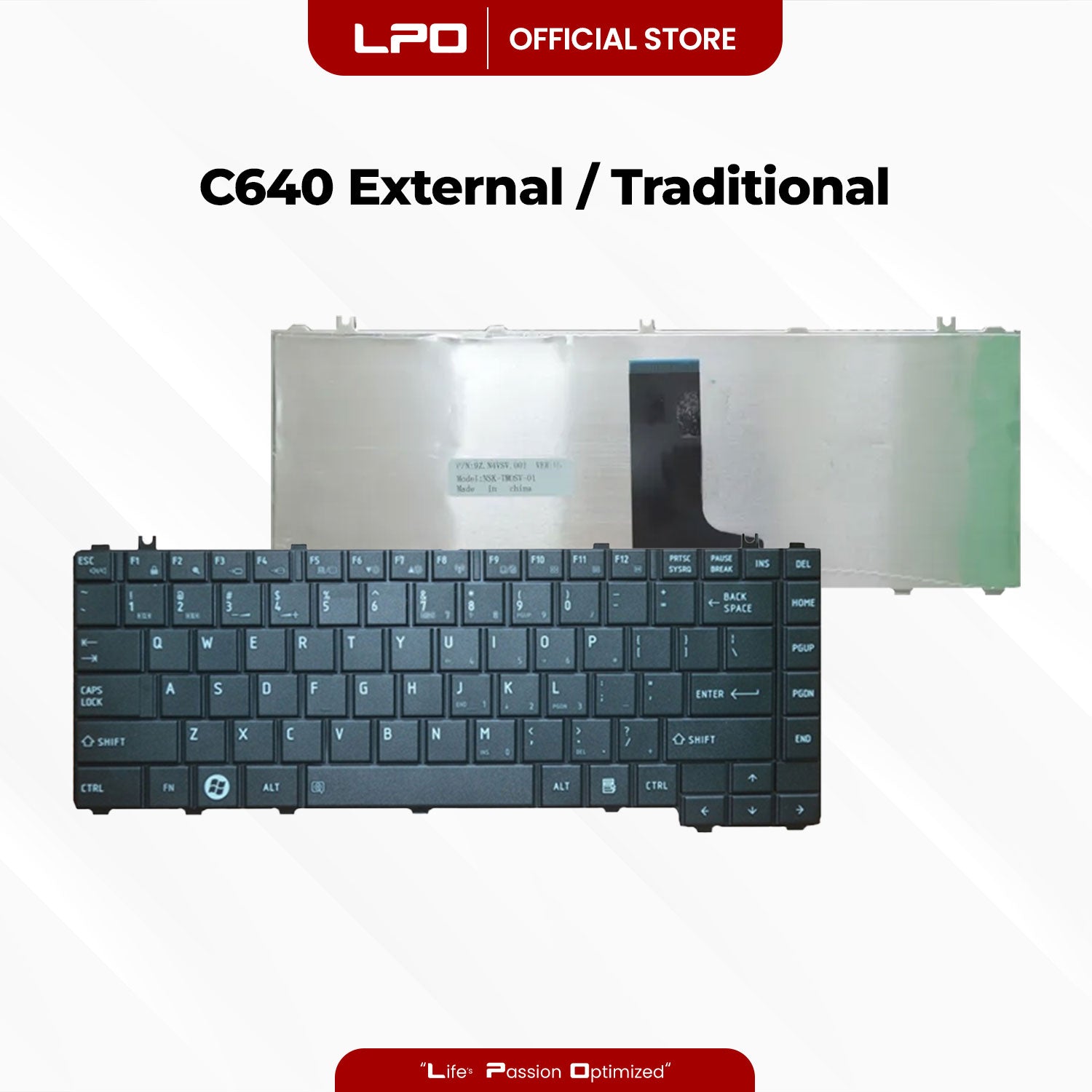 Laptop Keyboard TOSHIBA C640 External / Traditional Black US Compatible with Toshiba Satellite C600