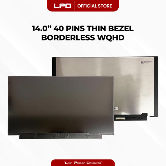 Laptop LCD Screen 14.0" 40 Pins Thin Bezel Borderless WQHD 2560 x 1440 60Hz Compatible with TL140BDXP01-0