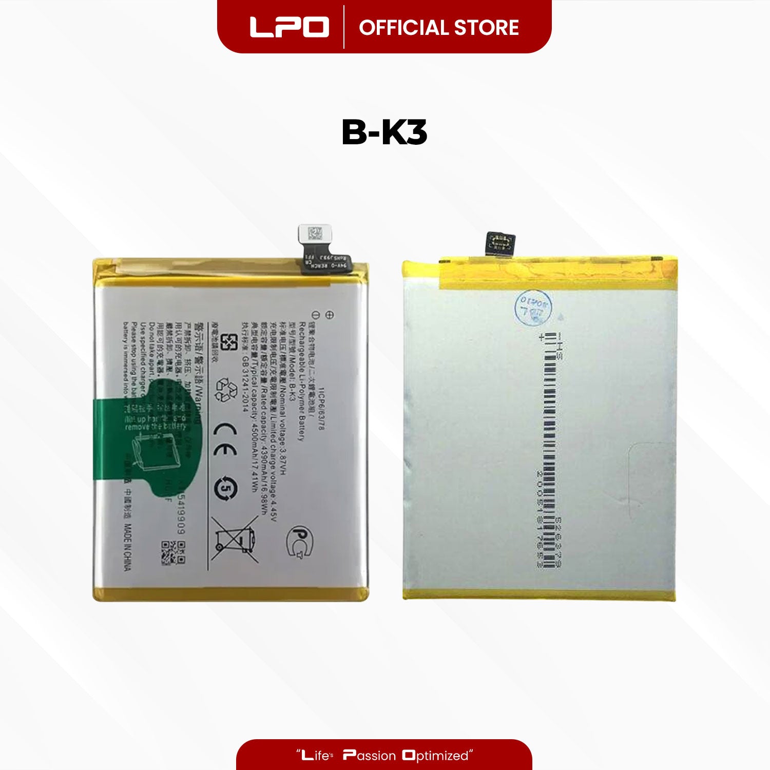 Cellphone Battery Vivo S1 Pro 2019 B-K3 Compatible with 1920, PD1945F_EX, 1920_20 - LPO Laptop PC-Outlet