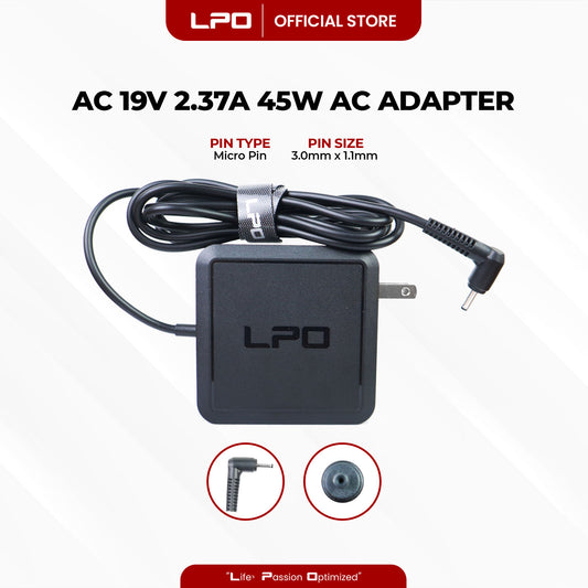 Laptop Charger Acer 19V 2.37A 45W Micro Pin 3.0mm x 1.1mm Compatible with Acer Aspire 5 A515-44