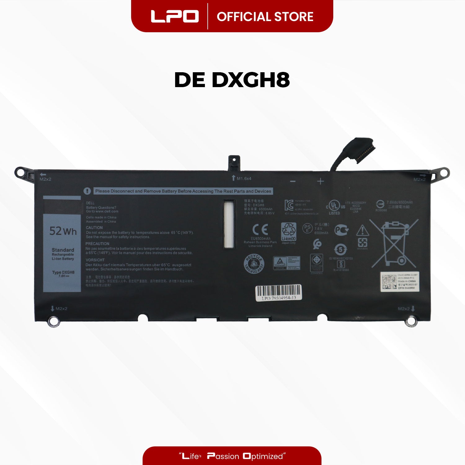 Laptop Battery DXGH8 Compatible with Dell XPS 13 9370 9380 2019 7390 Series