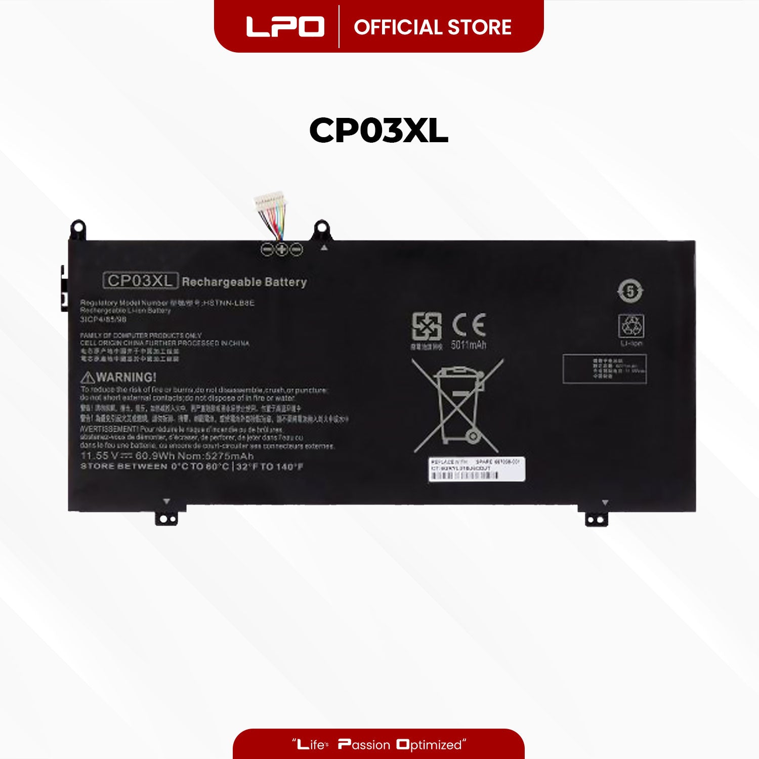 Laptop Battery CP03XL Compatible with HP Spectre X360 13-AE090NZ Spectre X360 13-AE090TU Spectre X360 13-AE091MS Spectre X360 13-AE091NA