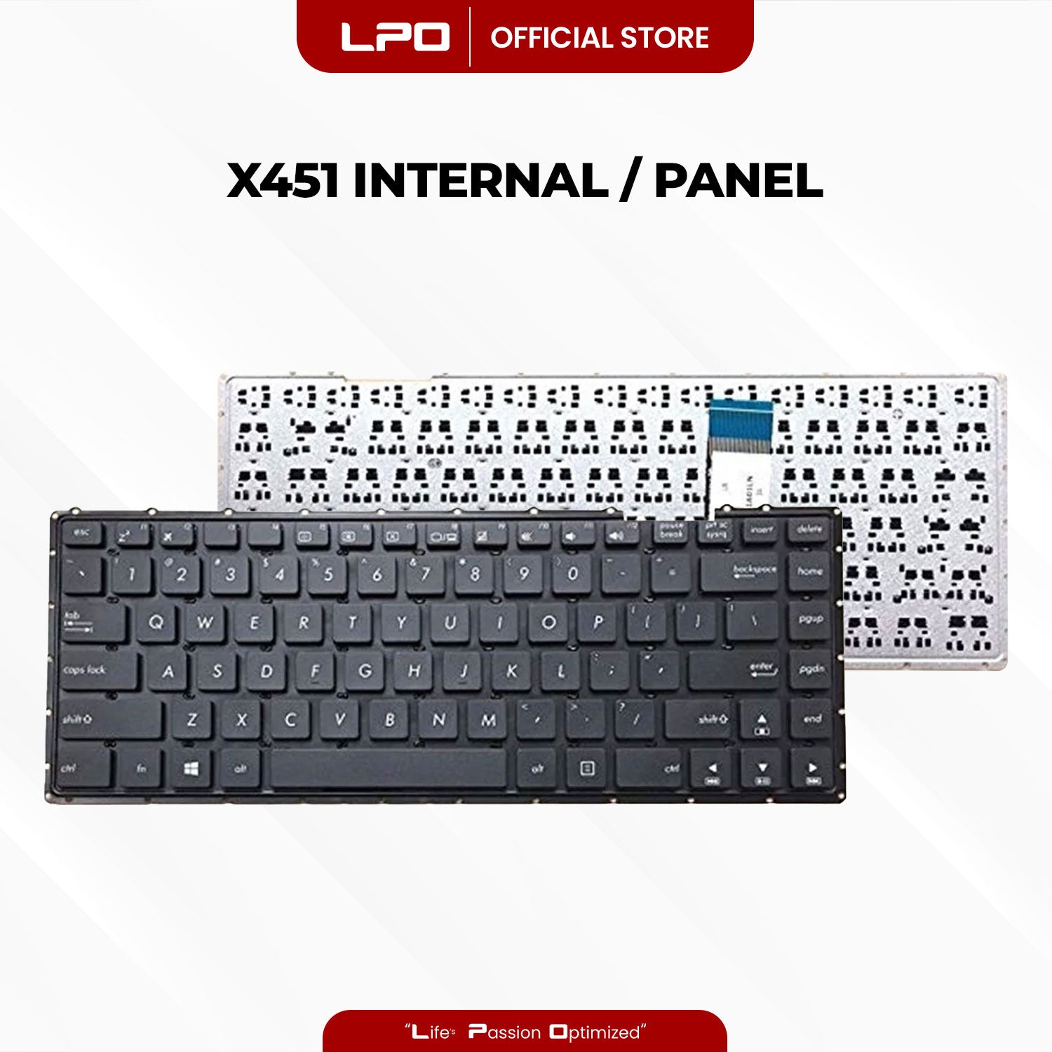Laptop Keyboard ASUS X451 Internal / Panel Black US Compatible with Asus X454LD, X453S, X455L, X454L