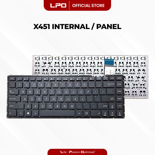 Laptop Keyboard ASUS X451 Internal / Panel Black US Compatible with Asus X454LD, X453S, X455L, X454L