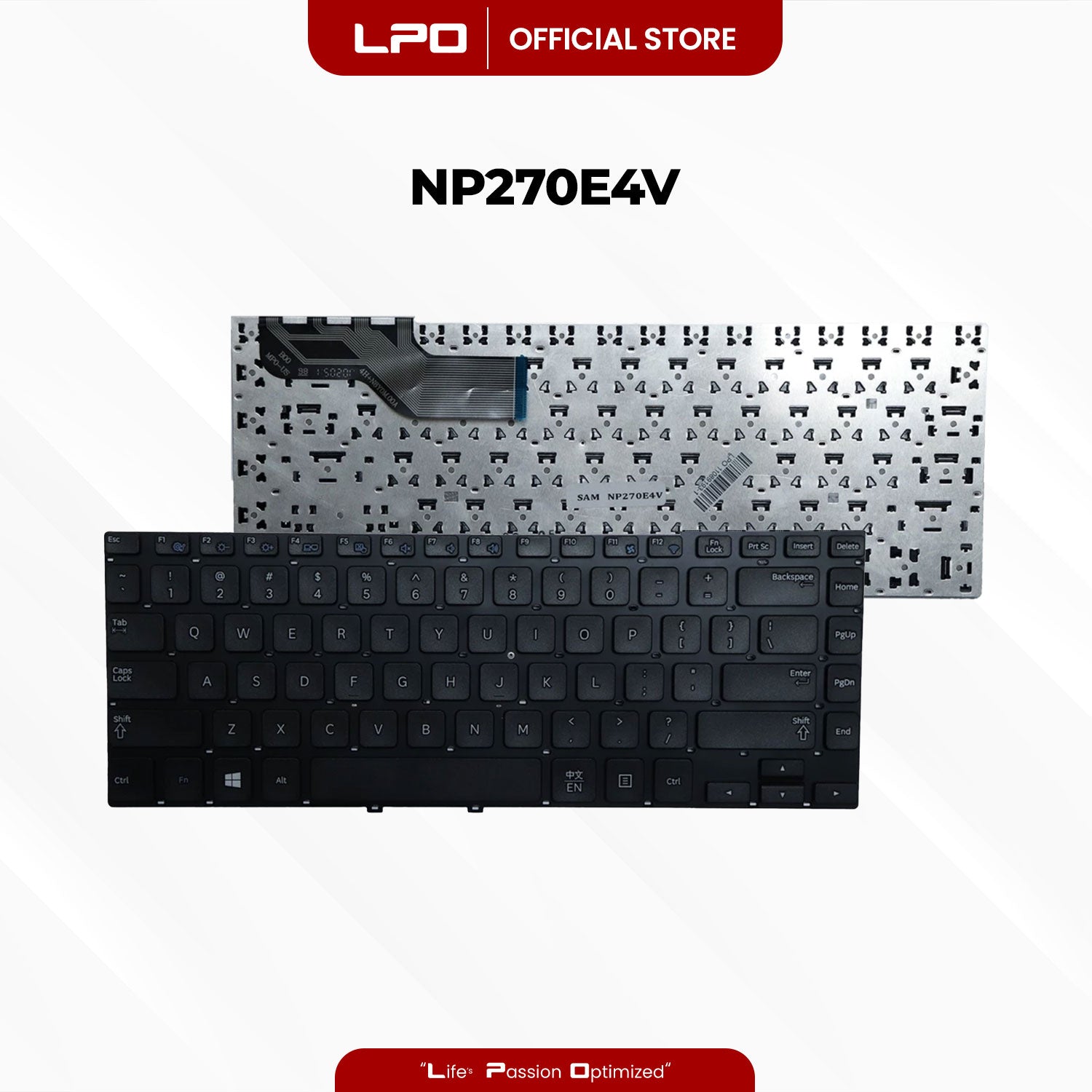 Laptop Keyboard SAMSUNG NP270E4V Internal / Panel Black US Compatible with Samsung NP270
