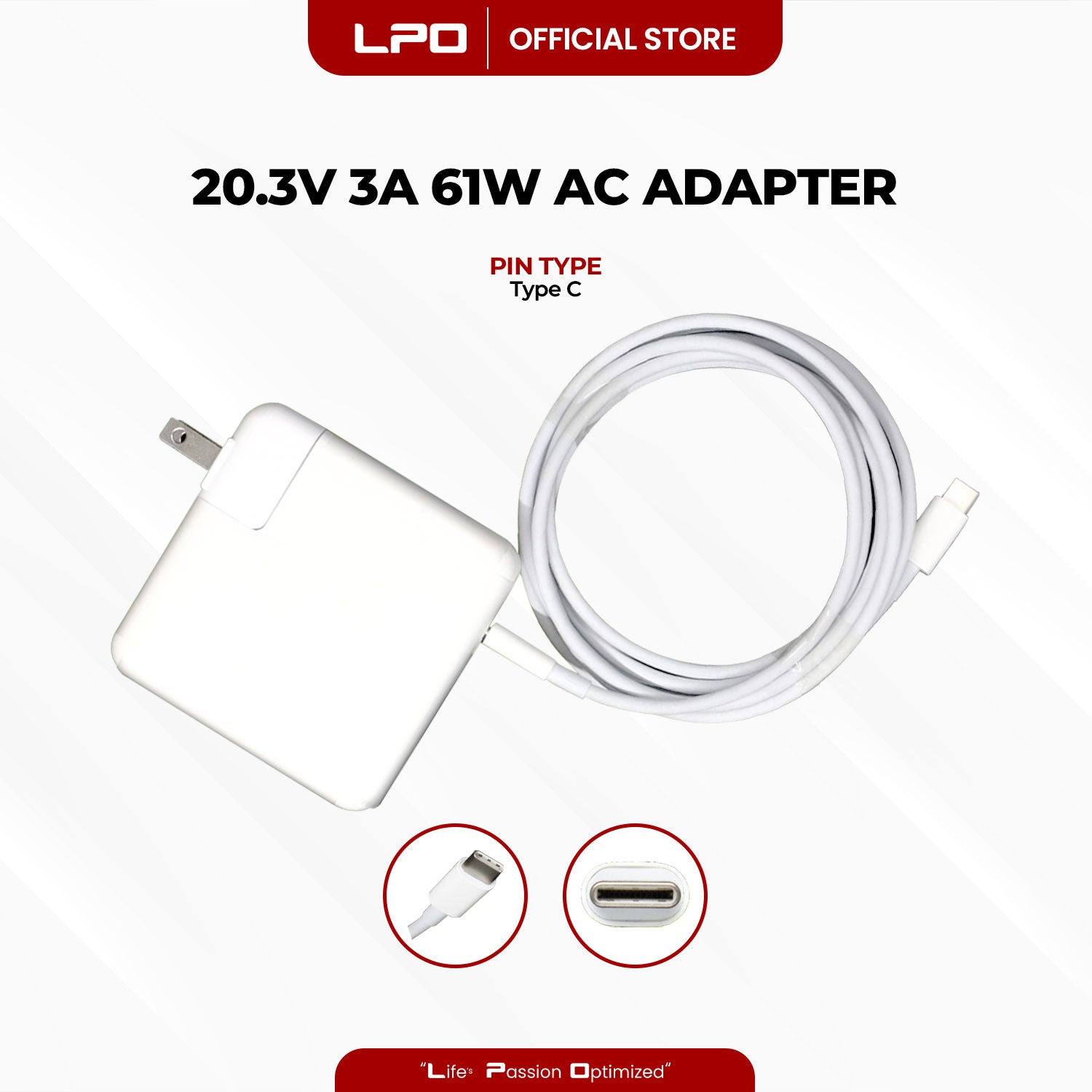 Laptop Charger MacBook 20.3V 15V 12V 9V 3A / 5.2V 2.4A 61W TYPE C/USB C Compatible with MacBook Air (M1, 2020) MacBook Air (Retina, 13-inch, 2020)