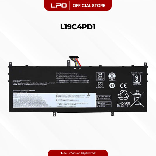 Laptop Battery L19C4PD1 Compatible with Lenovo Yoga C640-13IML Series; Lenovo Yoga C640-13IML - LPO Laptop PC-Outlet