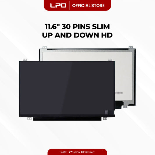 Laptop LCD Screen 11.6" 30 Pins Slim Type Up and Down Bracket HD 1366 x 768 60Hz Compatible with N116BGE-E32 BTN116XTN01.0