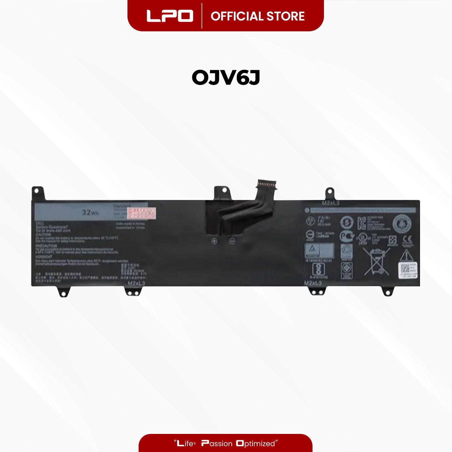 Laptop Battery OJV6J Compatible wit Dell Inspiron 3179 3180 3162 3164 3168 Series