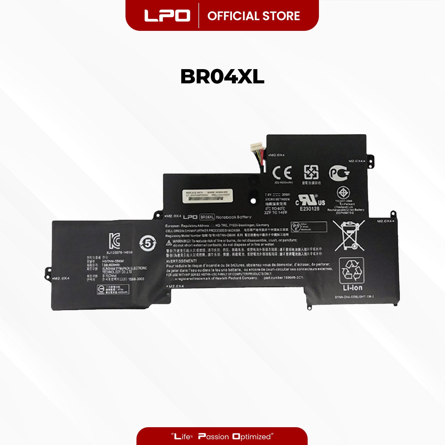 Laptop Battery BR04XL Compatible with HP EliteBook Folio 1020 Series, 1020 G1 Series, 1020 G2 Series