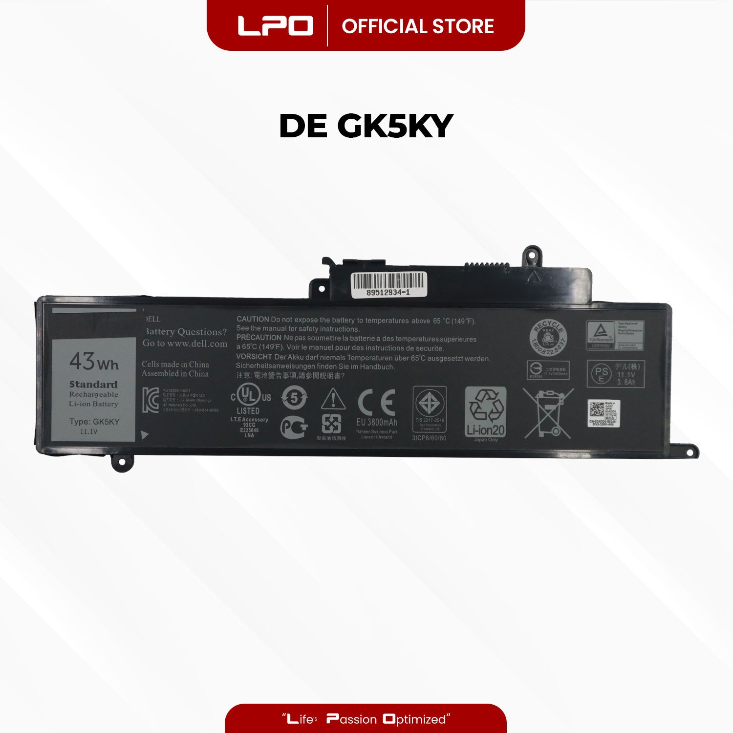 Laptop Battery GK5KY Compatible with Dell Inspiron 11 3000 Series 3147 3148 3152 3153 3157 Series