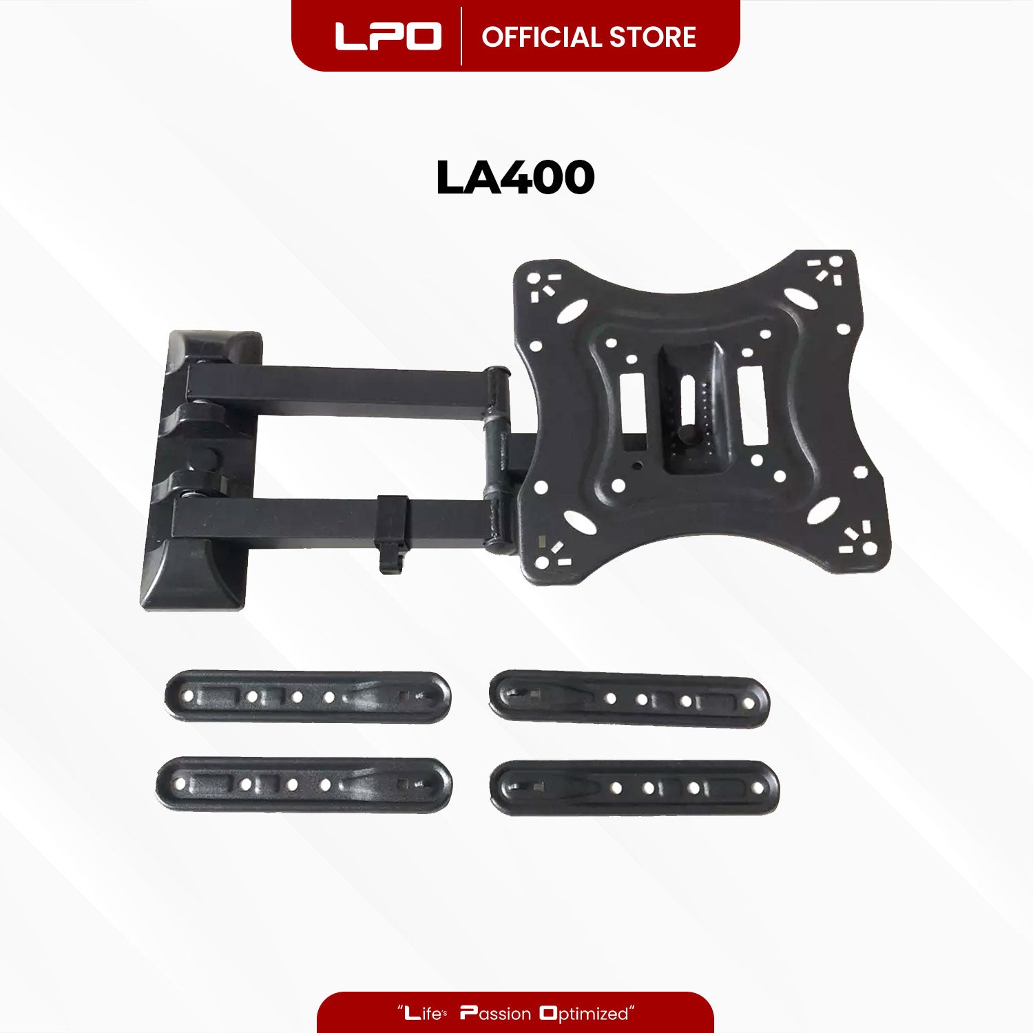 TV Wall Mount Swivel and Tilt Bracket LA400 26 - 55 inch Load Capacity up to 35kg Full Motion Movement