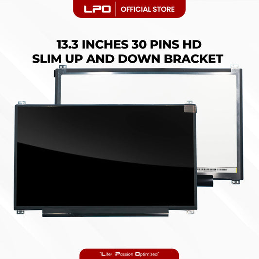 Laptop LCD Screen 13.3" 30 Pins Slim Type Up and Down Bracket HD 1366 x 768 60Hz Compatible with HB133WX1-402