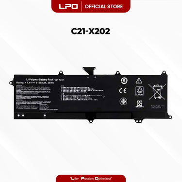 Laptop Battery C21-X202 Compatible with Asus VivoBook S200 S200E X201 X201E X202