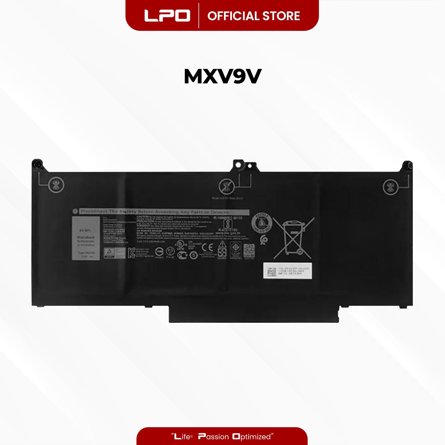 Laptop Battery MXV9V Dell Latitude 5300 / 5300 2-in-1 / 5310 / 5310 2-in-1 / 7300 / 7400 Series