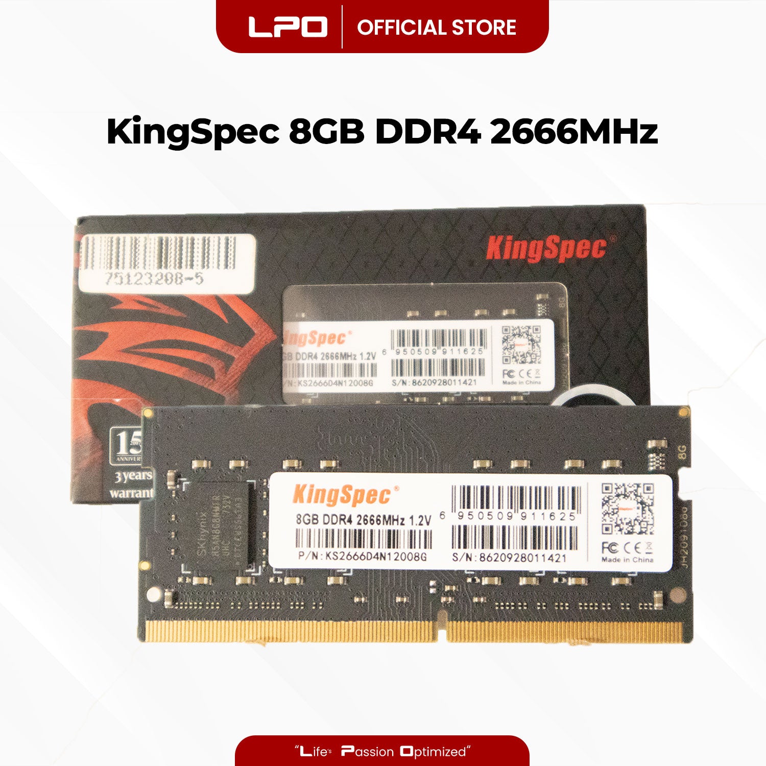 KingSpec 8GB DDR4 2666Mhz 1.2V SODIMM for Laptop RAM