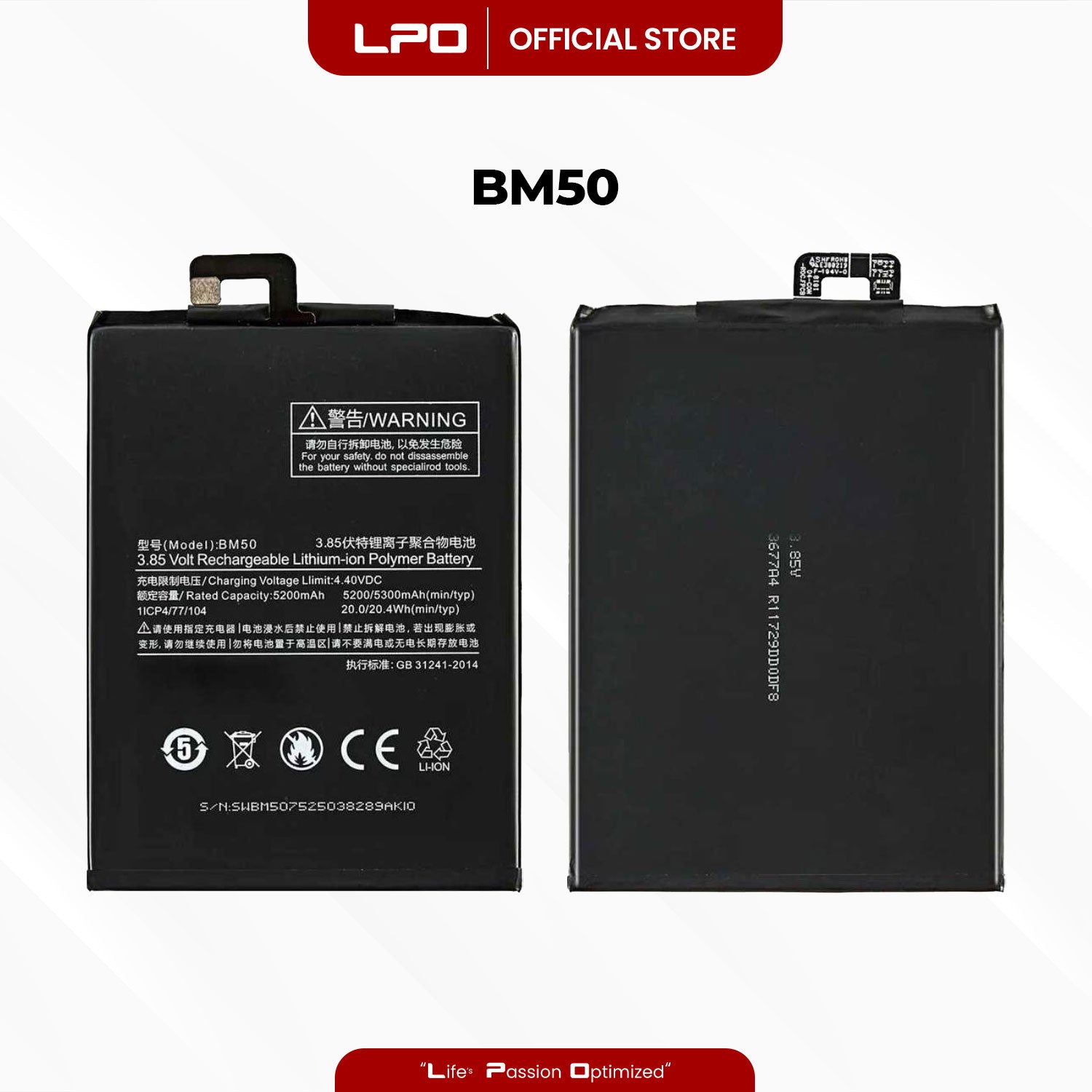 Cellphone Battery Xiaomi Mi Max 2 2017 BM50 Compatible with MDE40, MDI40 - LPO Laptop PC-Outlet