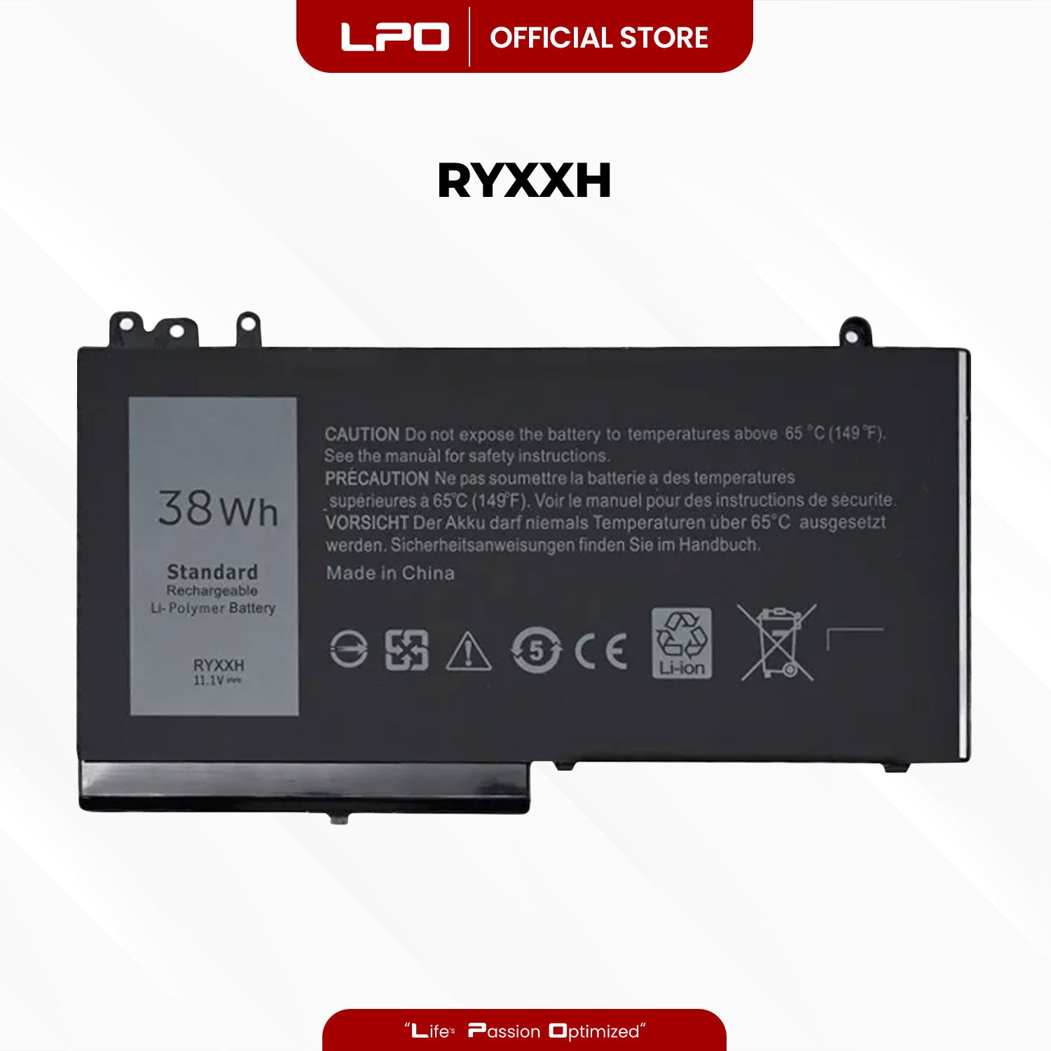 Laptop Battery RYXXH Compatible with DELL Latitude 12 5000 Series, For DELL Latitude 12 E5250 Series