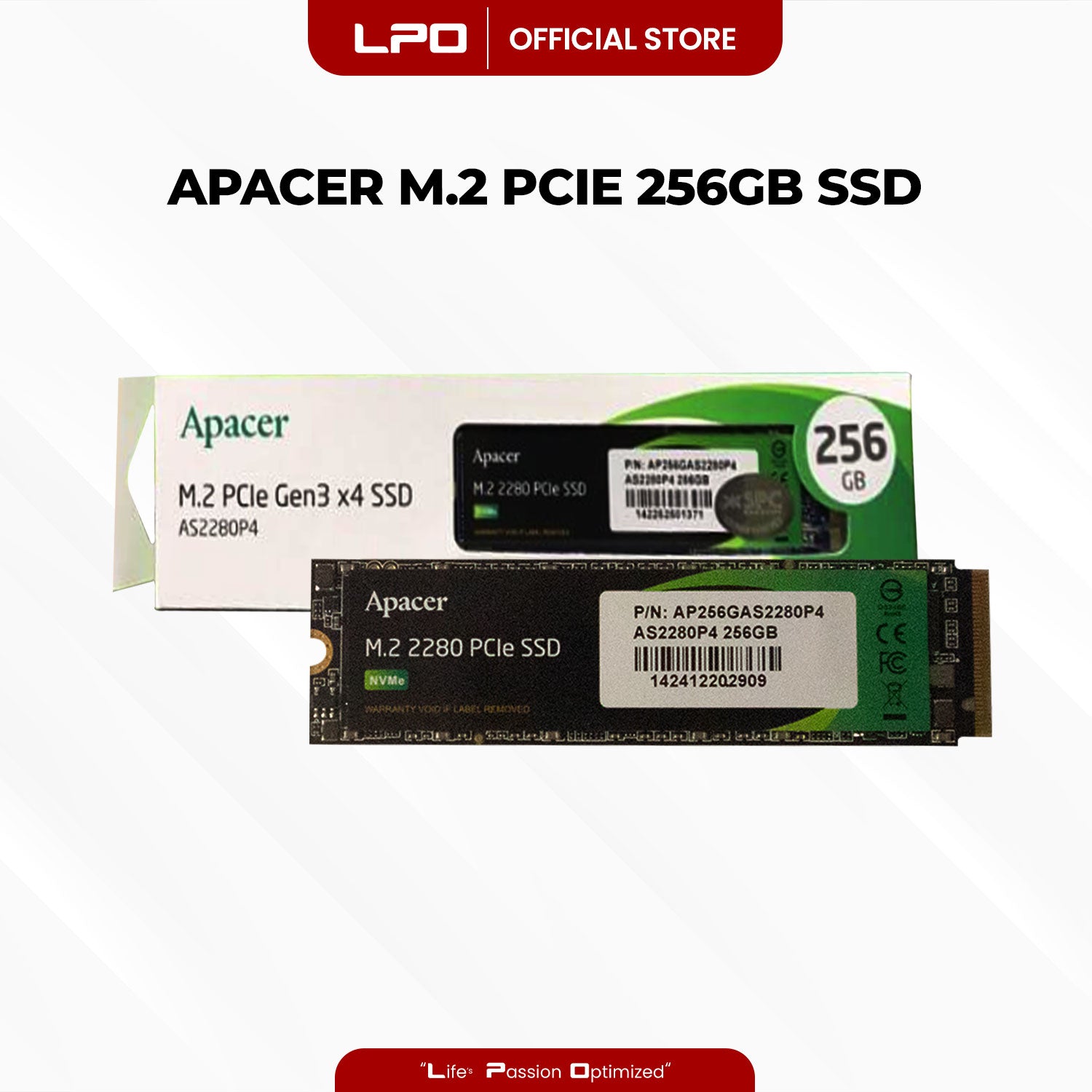 Apacer AS2280P4 256GB M.2 PCIe Gen3 x4 SSD (AP256GAS2280P4)