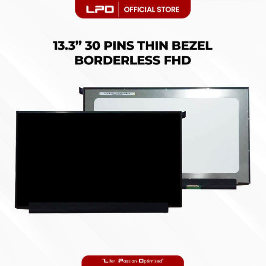 Laptop LCD Screen 13.3" 30 Pins Thin Bezel Borderless FHD 1920 x 1080 60Hz Compatible with NV133FHM-N54