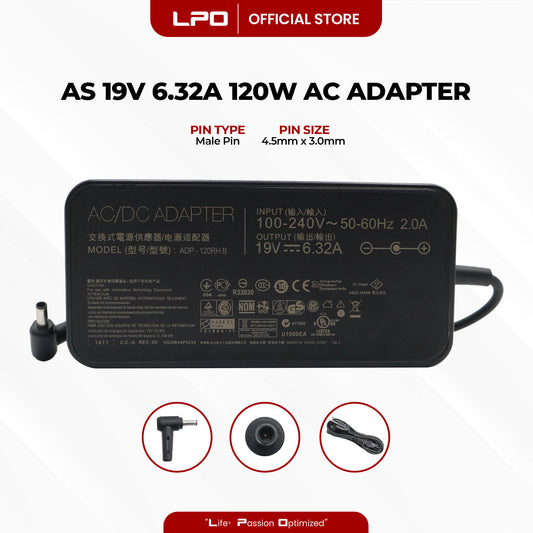 Laptop Charger Asus 19V 6.32A 120W Male Pin 4.5mm x 3.0mm Compatible with Asus N501JW/VW