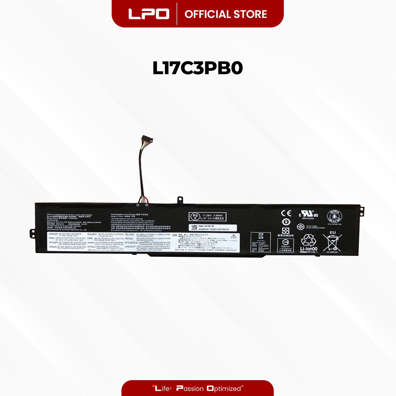 Laptop Battery L17C3PB0 Compatible with Lenovo IdeaPad 330-15ICH Series L17C3PB0, L17M3PB1