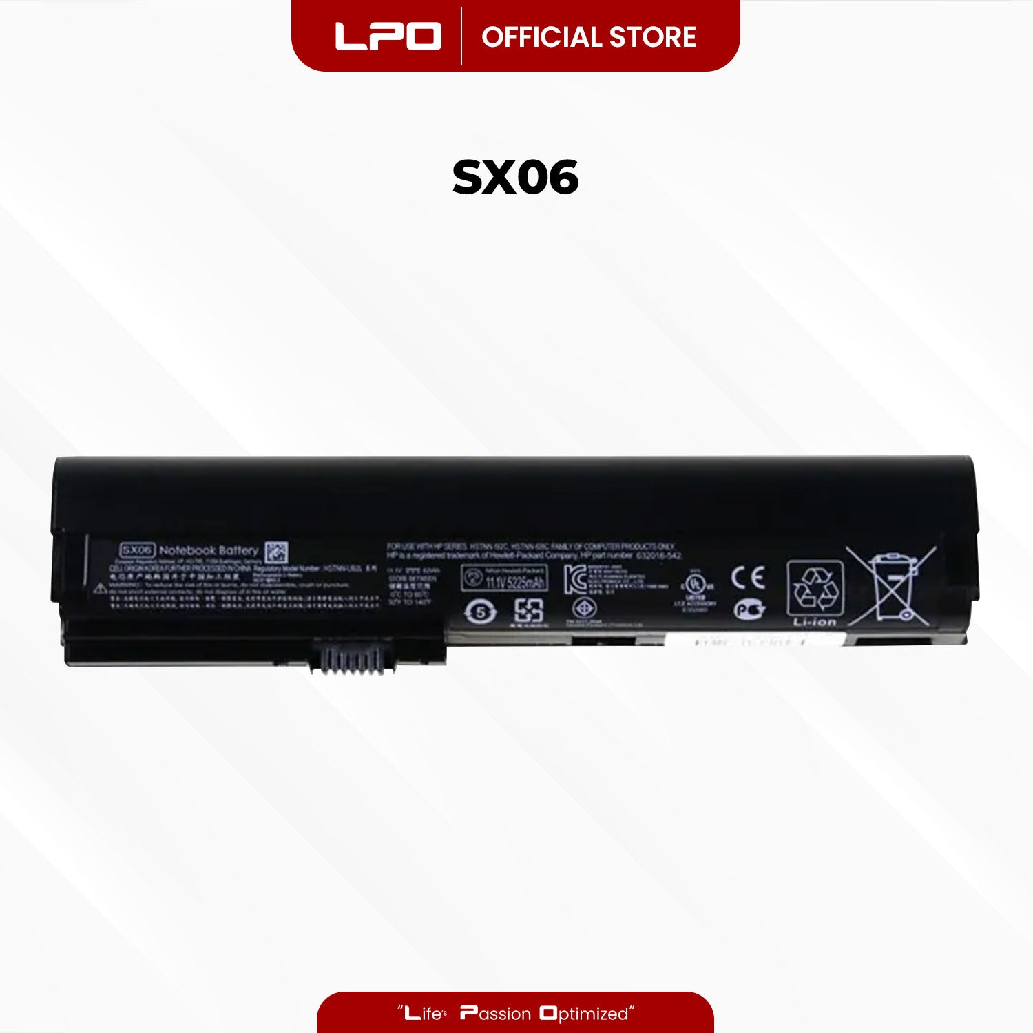 Laptop Battery SX06 Compatible with HP EliteBook 2560p Series EliteBook 2570p Series