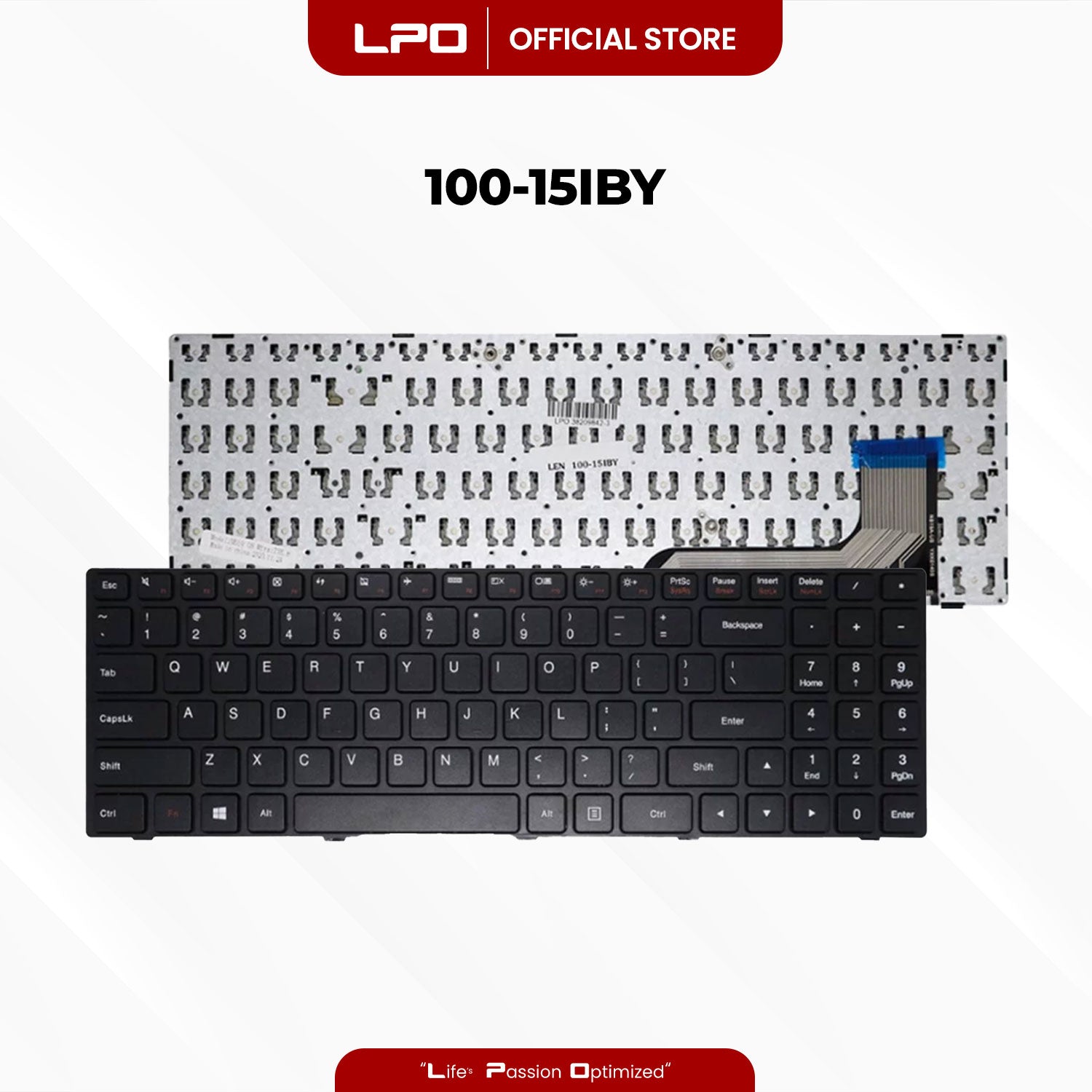 Laptop Keyboard LENOVO 100-15IBY External / Traditional Black US Compatible with Lenovo Ideapad 100-15IBY