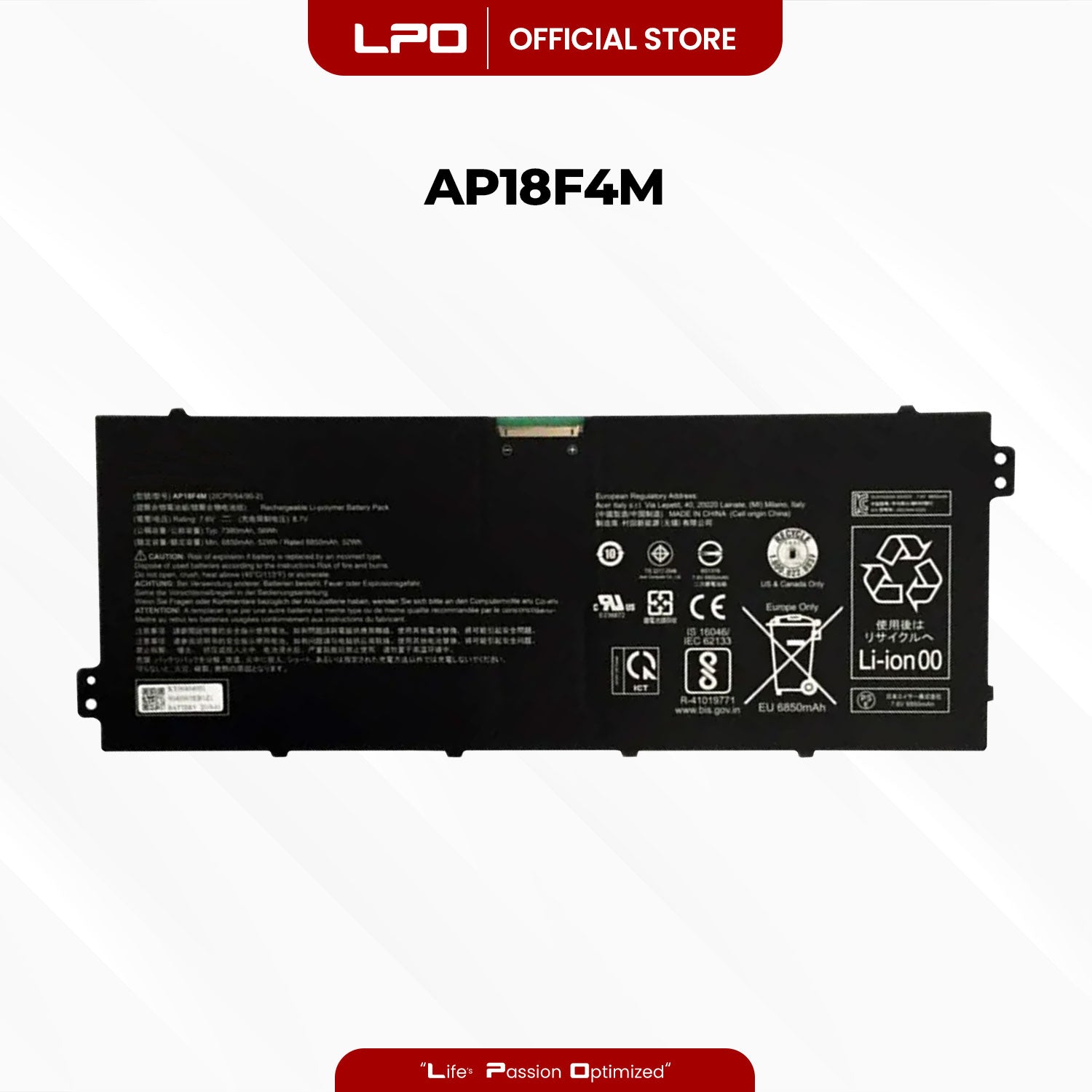 Laptop Battery AP18F4M Compatible with  Acer Chromebook 714 CB714 Chromebook 715 CB715 Series Notebook