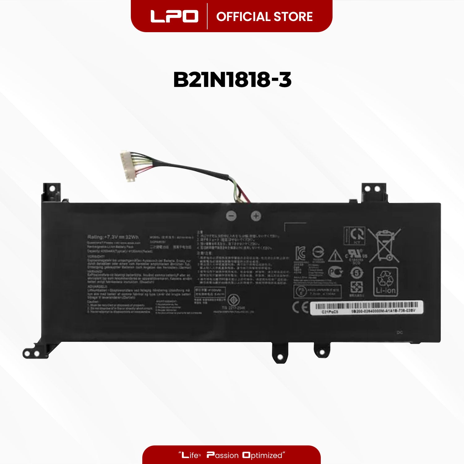 Laptop Battery B21N1818-3 Compatible with Asus M509 M509DA-EJ153T Series Notebook