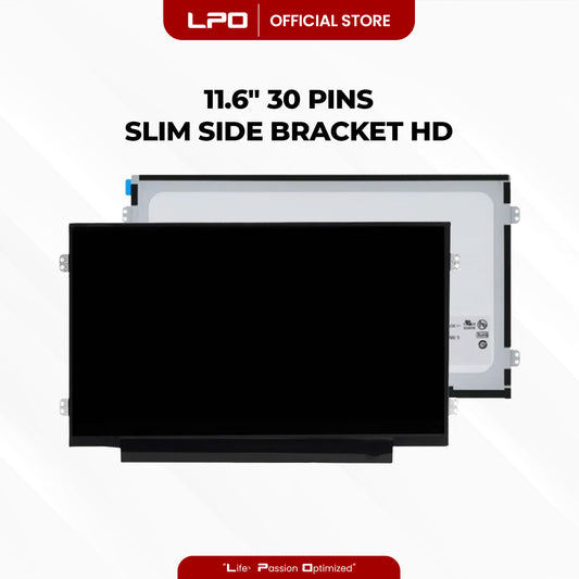 Laptop LCD Screen 11.6" 30 Pins Slim Type Side Bracket HD 1366 x 768 60Hz Compatible with NT116WHM-N21