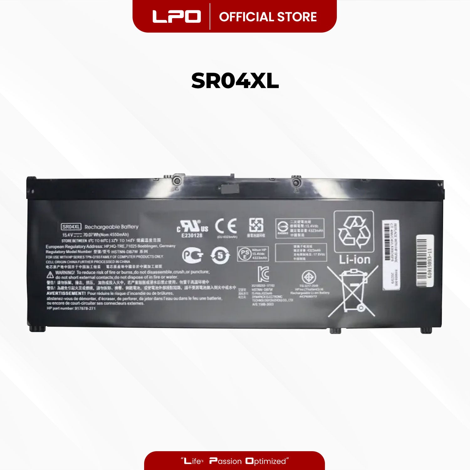 Laptop Battery SR04XL Compatible with HP Omen 15 2018 15-ce0xx 15-ce000 Series