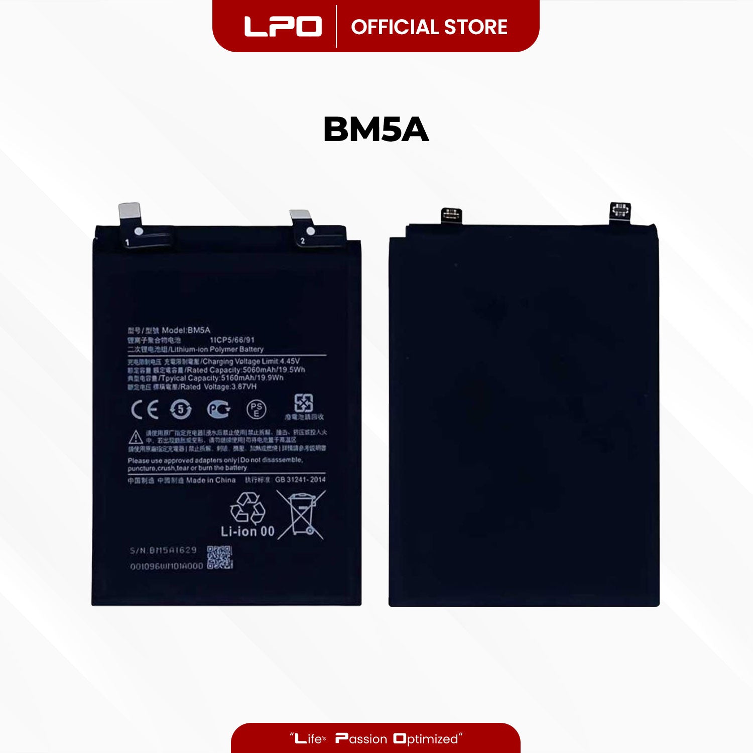 Cellphone Battery Xiaomi Redmi Note 11 Pro 5G 2022 BM5A Compatible with 21091116I, 2201116SG - LPO Laptop PC-Outlet