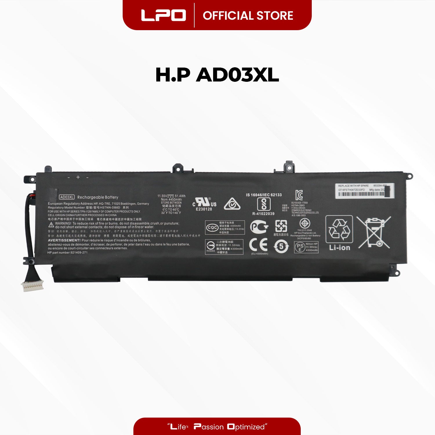 Laptop Battery AD03XL Compatible with HP ENVY 13T-AD000 13T-AD100 13-AD173CL Series
