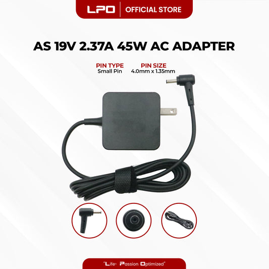 Laptop Charger Asus 19V 2.37A 45W Small Pin 4.0mm x 1.35mm Compatible with Asus TP300L X540L