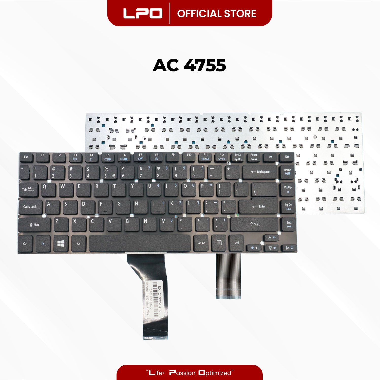 Laptop Keyboard ACER 4755 Internal Type / Panel Black US Compatible with Acer Aspire E5-411