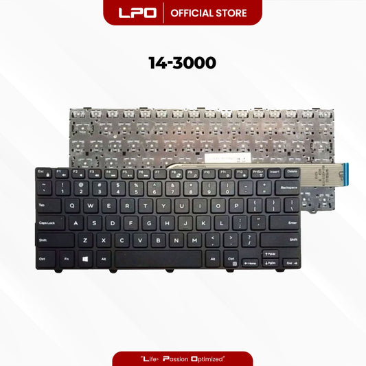 Laptop Keyboard DELL 14-3000 External / Traditional Black US Compatible with Dell Inspiron 14-3000 series