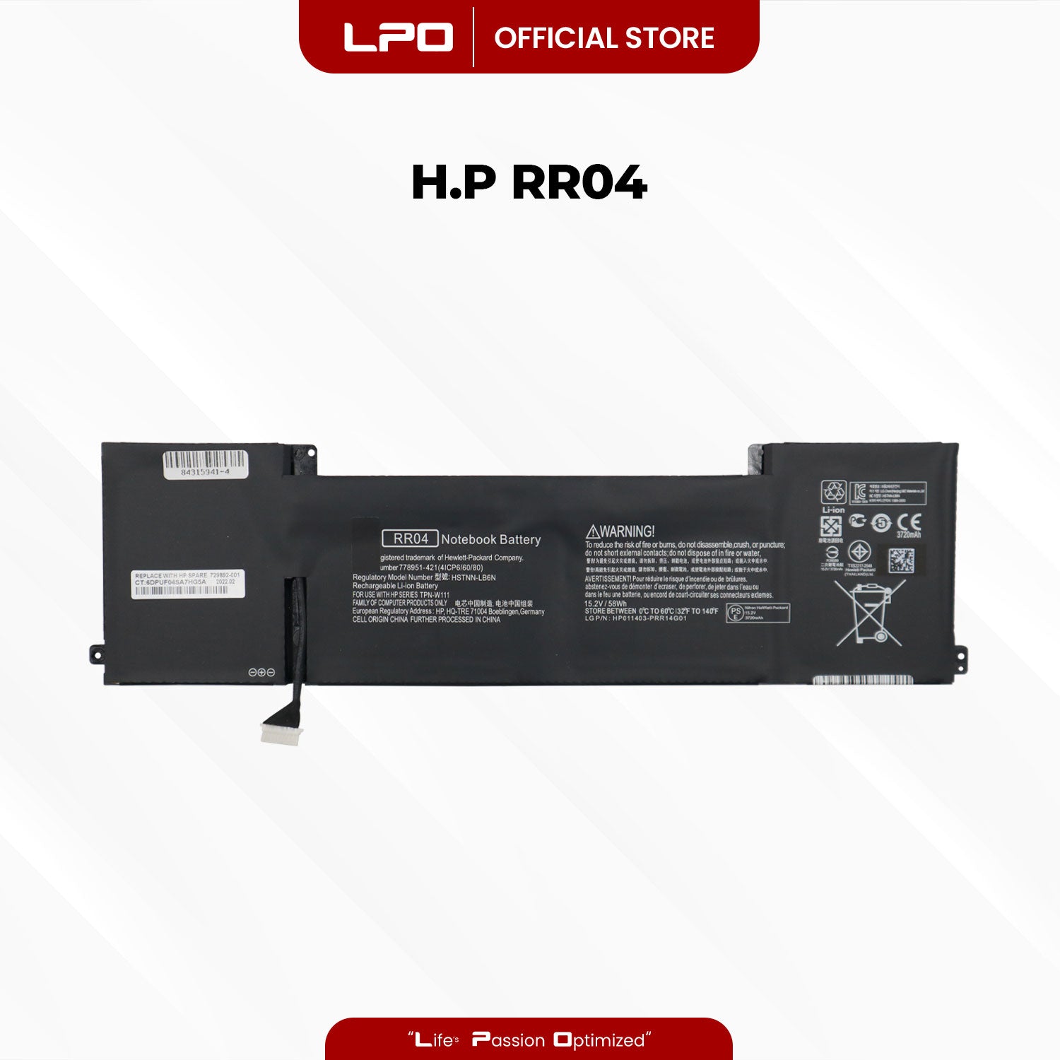Laptop Battery RR04 Compatible with HP Spectre X360 13T-aw100 13-aw0090ca aw0001tu - LPO Laptop PC-Outlet
