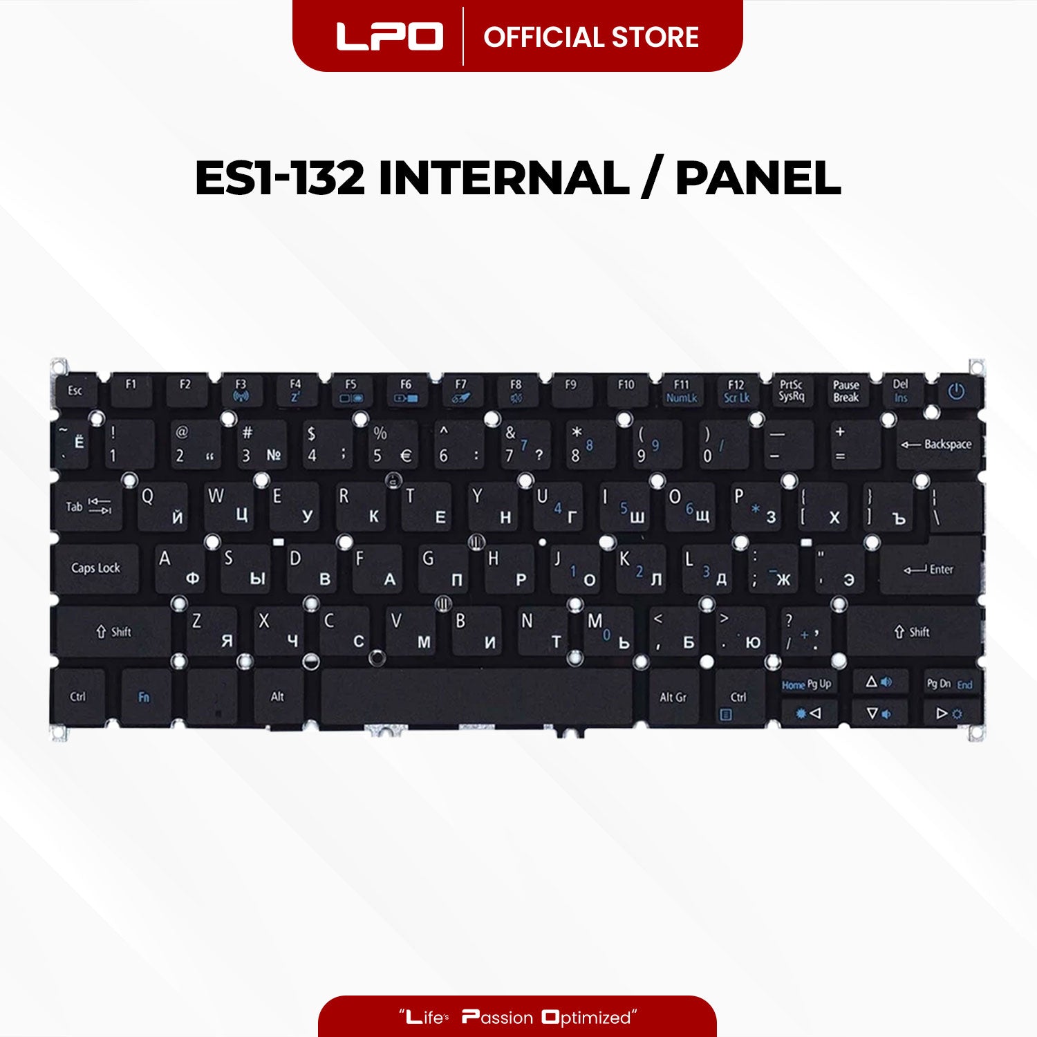 Laptop Keyboard ACER ES1-132 Internal Type / Panel Black US Compatible with Acer Aspire ES1-132 ES1-132-C37M C9N8