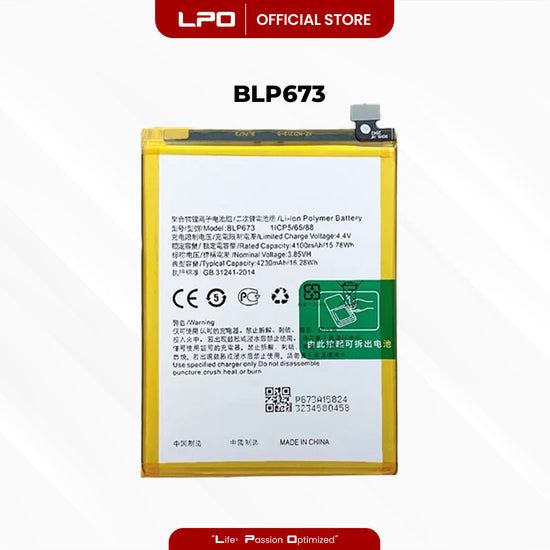 Cellphone Battery	Oppo A12 A8 A3S BLP673 Compatible with CPH2083, CPH2077, PDBM00, CPH1803, CPH1853, CPH1805 - LPO Laptop PC-Outlet