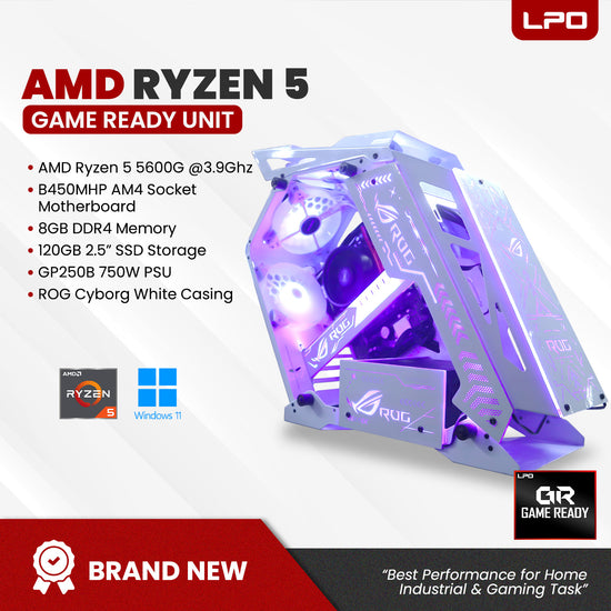 LPO AMD Ryzen 5 5600G @3.9Ghz B450MHP AM4 Socket 8GB DDR4 120GB 2.5
