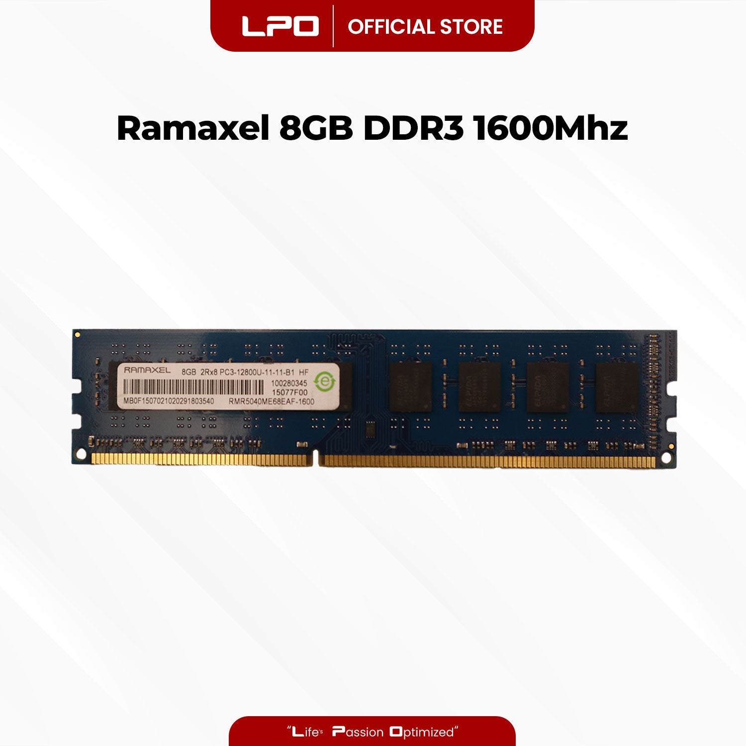Ramaxel 8GB DDR3 1600Mhz DIMM for Desktop RAM