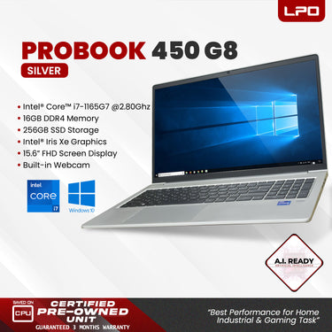 Laptop HP Probook 450 G8 Intel Core i7-1165G7 2.80Ghz 16GB DDR4 256GB SSD Intel Iris Xe 15.6