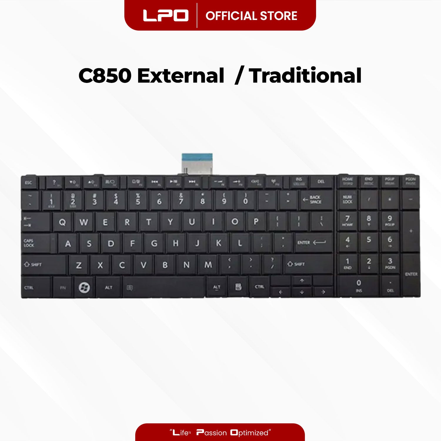 Laptop Keyboard TOSHIBA C850 External / Traditional Black US Compatible with Toshiba Satellite C855 C870