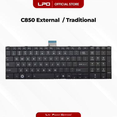 Laptop Keyboard TOSHIBA C850 External / Traditional Black US Compatible with Toshiba Satellite C855 C870