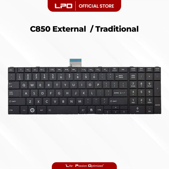 Laptop Keyboard TOSHIBA C850 External / Traditional Black US Compatible with Toshiba Satellite C855 C870