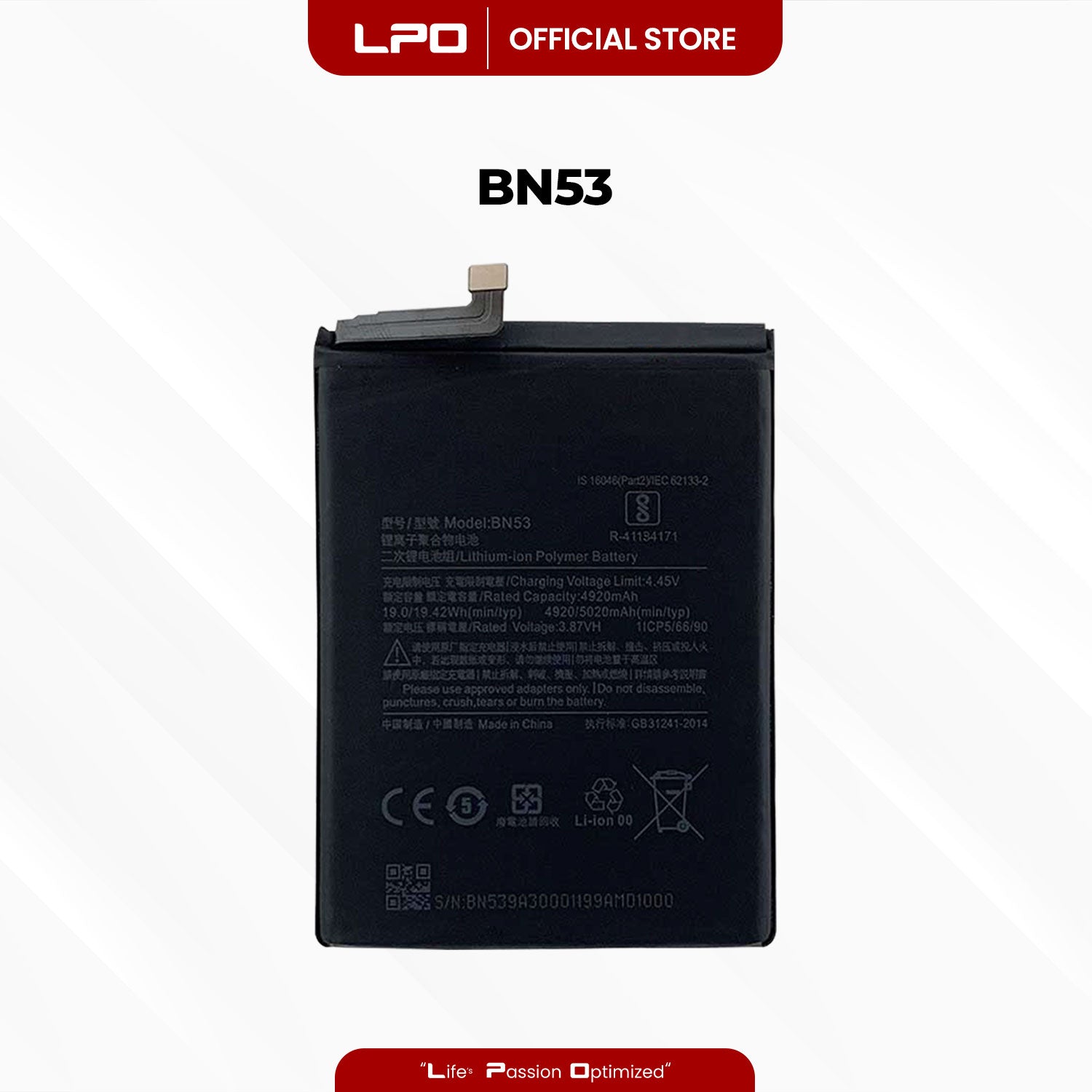 Cellphone Battery Xiaomi Redmi Note 10 Pro 2021 BN53 Compatible with M2101K6G, M2101K6R - LPO Laptop PC-Outlet